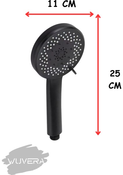 Şık Siyah Fonksiyonlu Duş Başlığı ve Fıskiyesi Seti fırsatları