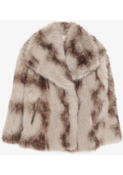 Kruvaze Yaka Kürk Kaban Vizon