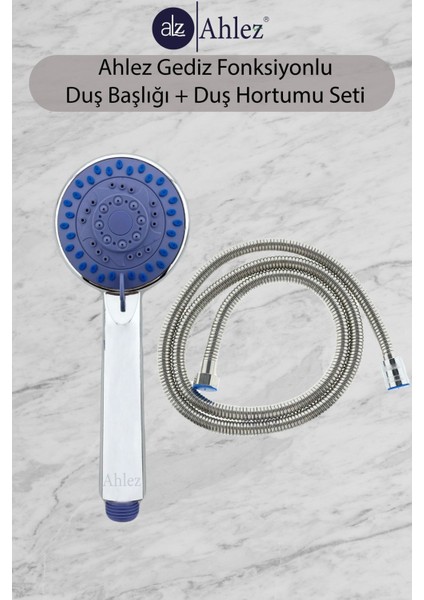 5 Fonksiyonlu Duş Başlığı ve Spiral Hortumlu Temizlik Seti