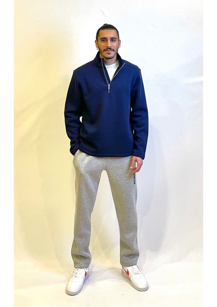 Erkek Rahat Kalıp Içi Polarlı 3 Iplik Yarım Fermuarlı Sweatshırt SPR24SW21 fiyatları