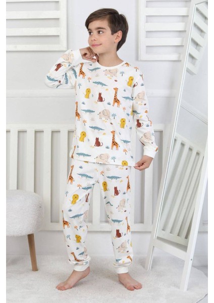 Aslan Baskılı Erkek Çocuk Pijama Takımı