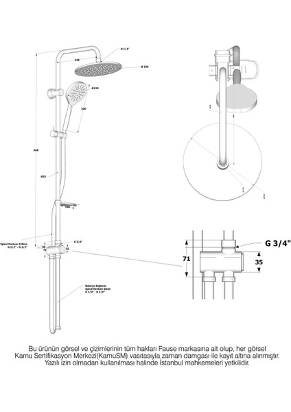 Kolonlu Tepe Duş Seti, 3 Fonksiyonlu Siyah El Başlıklı, Modern Tasarım indirimleri