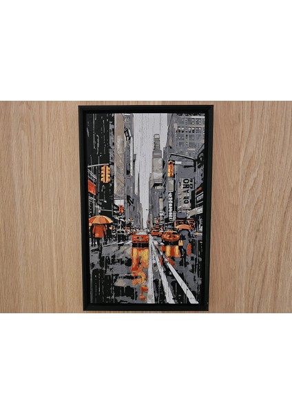 Tokyo Noir Crimson Rain Kabartmalı Tablo