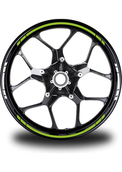 Yazısız Uzun Kısa Kesikli Çift Renk 16'lı Jant Sticker Modeli