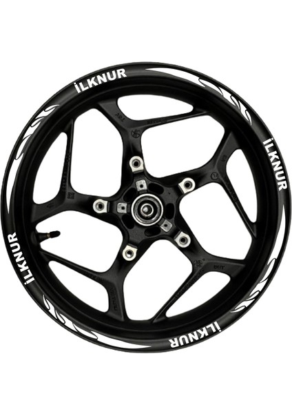 Özel Isim Beyaz Yazılı Beyaz Pençe Şeritli