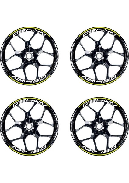 Neon Yeşil (Sarı) Cfmoto 450NK Motosiklet Jant Sticker Etiket Modeli Iç & Dış Takım fiyatları