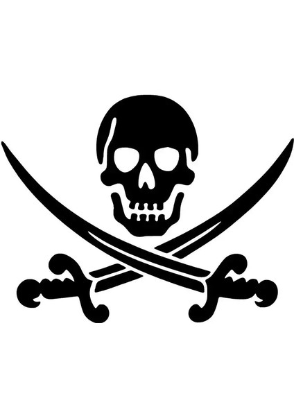 Korsan Arması Duvar Dekor Sticker 40 x 32 cm