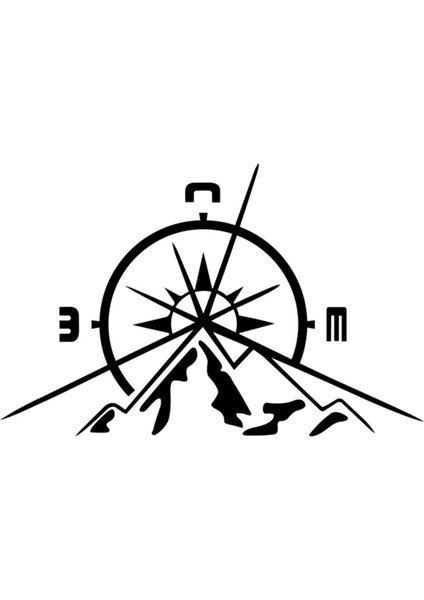 Pusula Dağ Off Road Sticker 20 x 13 cm