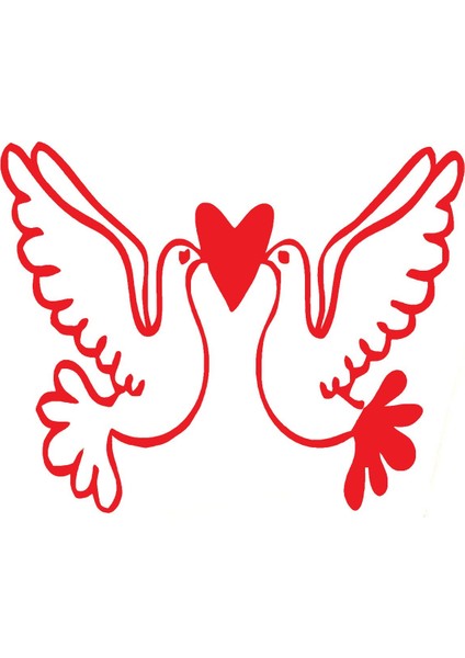 Öpüşen Kuşlar Sticker Tip 1 Sticker 30 x 24 cm fiyatları