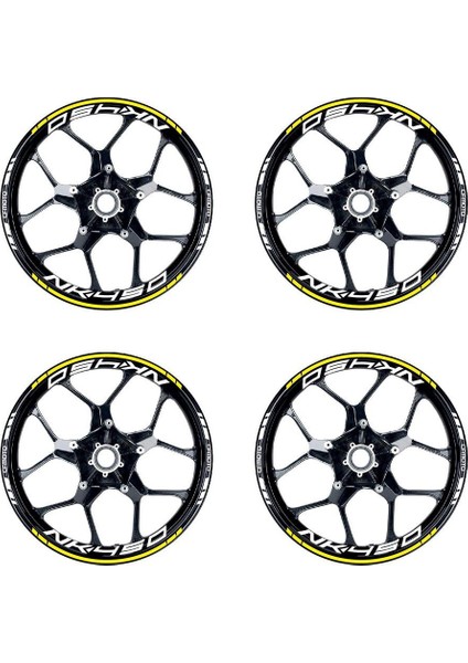 Sarı Cfmoto 450NK Motosiklet Jant Sticker Etiket Modeli Iç & Dış Takım fiyatları