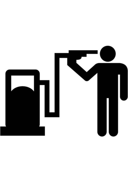 Oto Yakıt Depo Yakıt Kapağı Sticker 15 x 9 cm