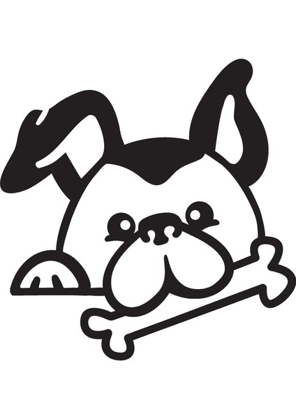 Köpek ve Kemik Duvar Dekor Sticker 40 x 40 cm