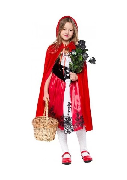 Kırmızı Başlıklı Kız Şapkalı Pelerin 90 cm - Lisinya