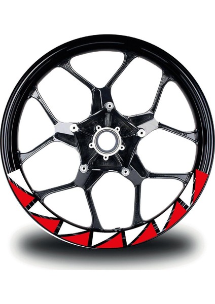 Cfmoto 450SR Jant Sticker Yarım Daire Iç & Dış Üçgen Kaplama Etiket Modeli Kırmızı -