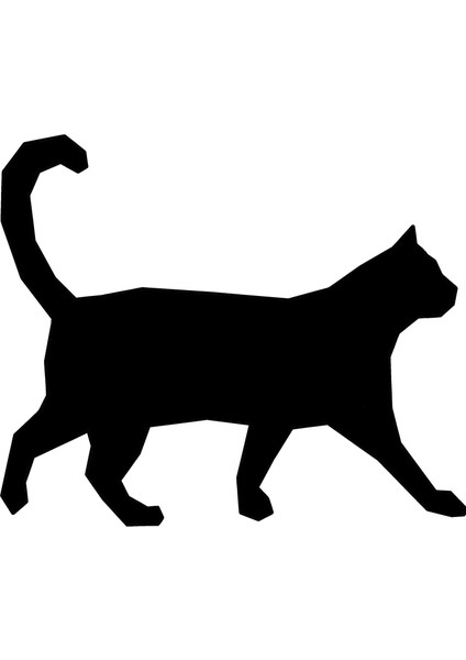 Geometrik Kedi Sticker 10 x 8 cm