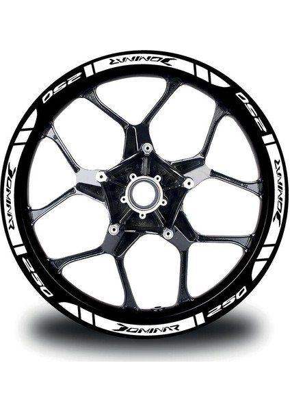 Bajaj Dominar 250 Beyaz Dış Jant Şeridi Motosiklet Sticker Etiket Modeli Beyaz