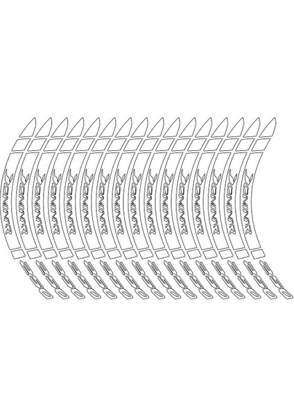 Bajaj Dominar 250 Beyaz Dış Jant Şeridi Motosiklet Sticker Etiket Modeli Beyaz modelleri