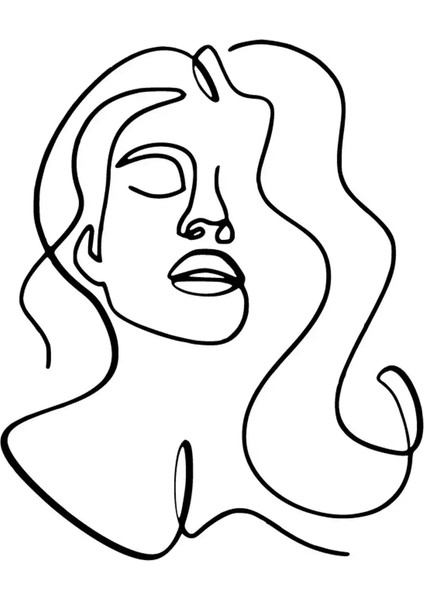 Çizgisel Kadın Duvar Dekor Sticker 40 x 48 cm