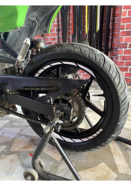 Yeni Özel Motosiklet Jant Şeridi Kesik Beyaz Sağ-Sol/ön-Arka
