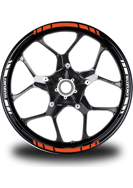 Suzukı Yazılı Kısa Yazısız Kısa Dış Şerit 16'lı Çift Renk Jant Sticker Modeli