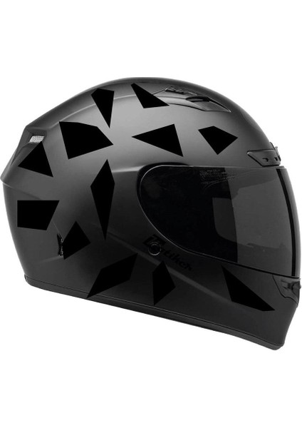Kare Siyah Kamuflaj Kask Sticker Modeli