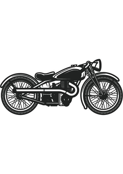 Klasik Motosikletler Model 6 Oto Özel Yeni Sticker 25 x 12 cm