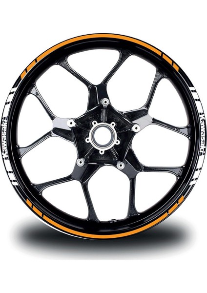 Kawasakı Yazılı Kısa Yazısız Uzun Dış Şerit 16'lı Çift Renk Jant Sticker Modeli fiyatları