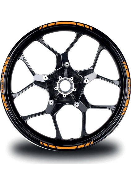 Bajaj Yazılı Kısa Yazısız Kısa Dış Şerit 16'lı Tek Renk Jant Sticker Modeli