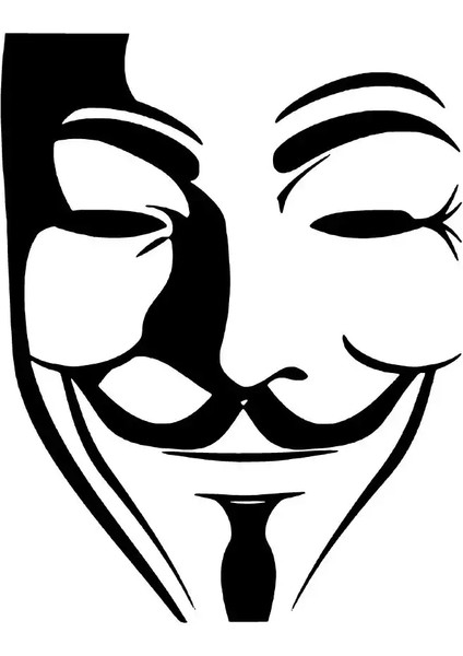 Maske Oto Özel Yeni Sticker Siyah 25 x 32 cm