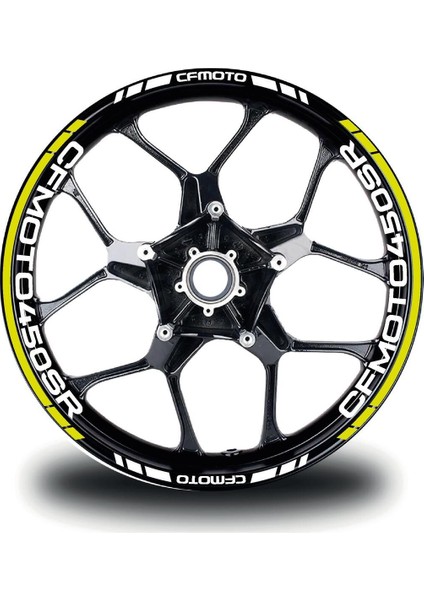Cfmoto 450SR Jant Sticker Iç Dış Yazılı Neon Yeşil (Sarı)