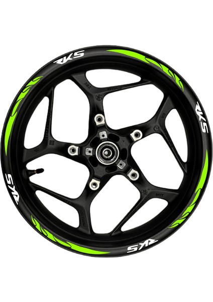 Rks Beyaz Yazılı Neon(Fıstık Yeşili) Pençe Şeritli