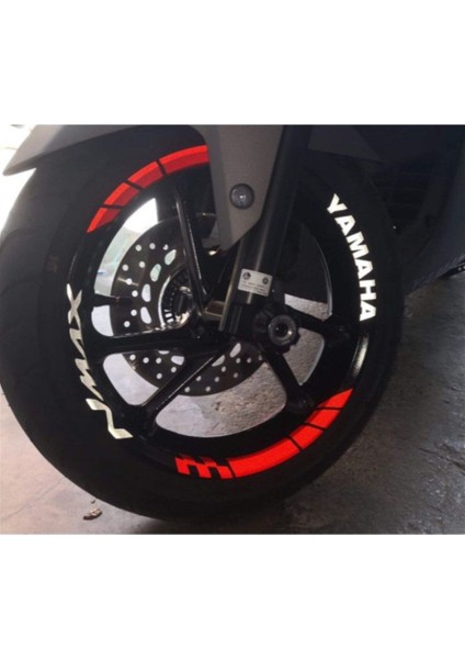Yamaha Nmax Yazılı Kırmızı Beyaz Jant Sticker Etiket Modeli
