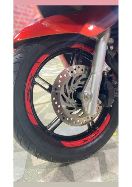 Yeni Özel Motosiklet Jant Şeridi Pcx Yazılı Kırmızı Sağ-Sol/ön-Arka