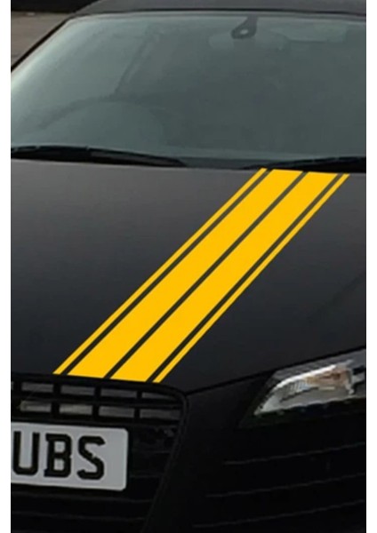 Oto Kaput Çift Şerit Oto Özel Yeni Sticker 120*15CM