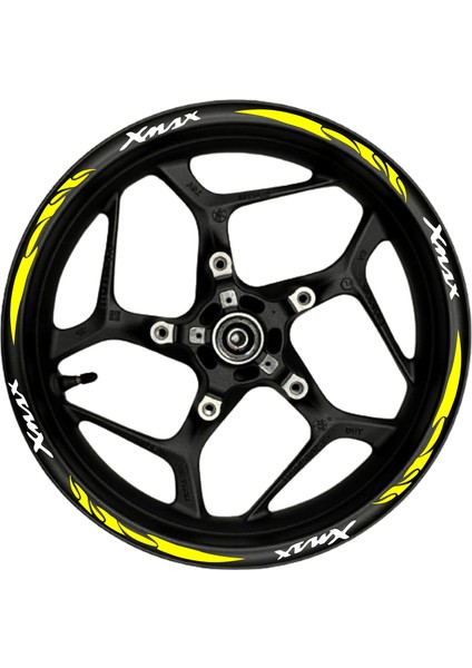 Xmax Beyaz Yazılı Sarı Pençe Şeritli