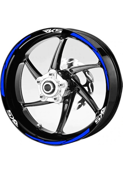Yeni Özel Motosiklet Jant Şeridi Rks Mavi Sağ-Sol/ön-Arka