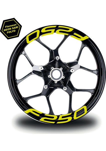 Bajaj F250 Jant Içi Yazı Sticker Modeli Neon Sarı