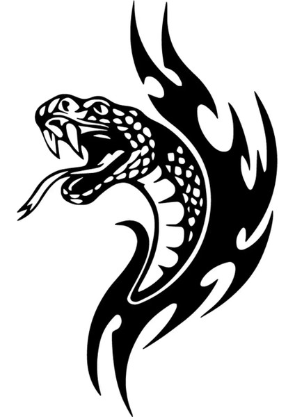 Tribal Kobra Yılanı Duvar Dekor Sticker 40 x 64 cm