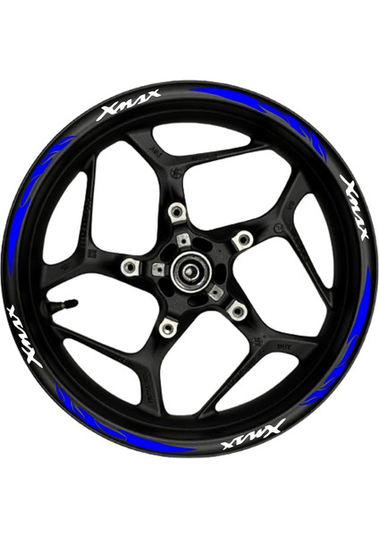 Xmax Beyaz Yazılı Mavi Reflektif Pençe Şeritli