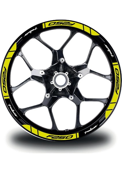 Bajaj F250 Jant Sticker Baskılı Neon Yeşil (Sarı) Etiket Modeli