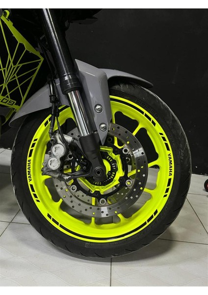 Yamaha Yazılı Kısa Yazısız Uzun Dış Şerit 16'lı Çift Renk Jant Sticker Modeli