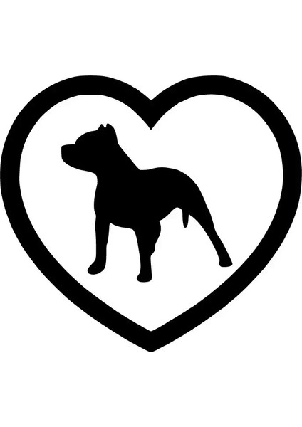 Pitbul Aşktır Sticker 20 x 18 cm