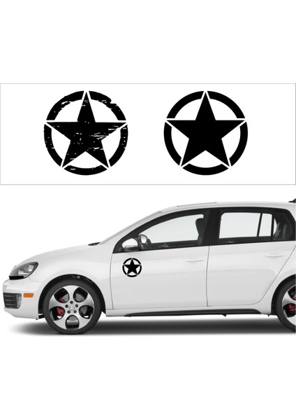 Off Road Us Army Star Askeri Yıldız Özel Yeni Sticker Set 2 Adet 15*15 cm