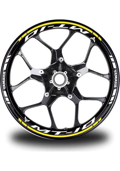 Sarı Yamaha mt 10 Jant Sticker Etiket