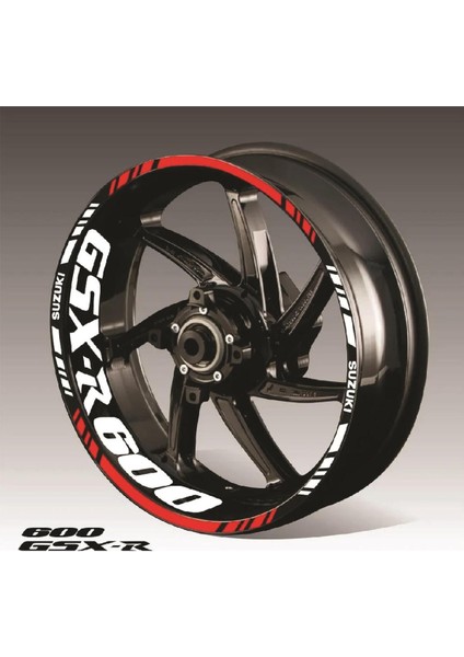 Suzuki Gsx-R 600 Kırmızı Beyaz Jant Sticker Etiket Modeli fiyatları