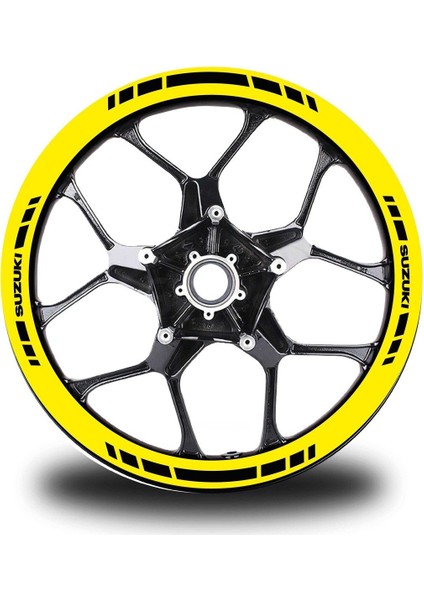 Suzukı Yazılı Kısa Yazısız Kısa Dış Şerit 16'lı Tek Renk Jant Sticker Modeli