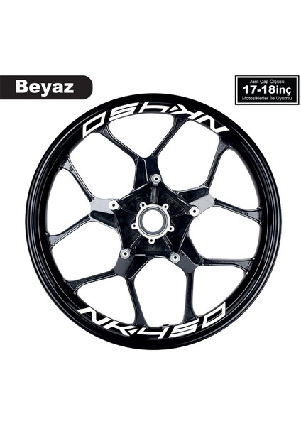 Beyaz Cfmoto 450NK Yazılı 8 Li Jant Içi Yazı Sticker