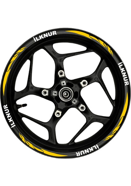 Özel Isim Beyaz Yazılı Turuncu Reflektif Pençe Şeritli