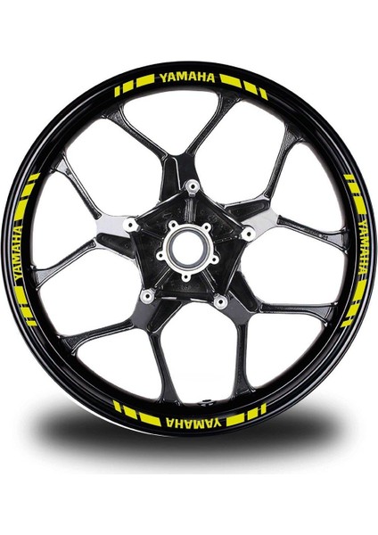 Yamaha Yazılı Kısa Dış Şerit 16'lı Tek Renk Jant Sticker Modeli