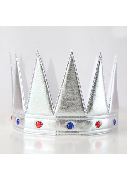Gümüş Renk Eva Yumuşak Kral Kraliyet Tacı Yetişkin Çocuk Uyumlu 55 cm - Lisinya